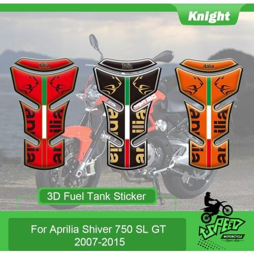 Motorcycle 3D non-slip stickerfuel tank sticker fish bone protector for Aprilia Shiver 750 SL GT 2007-2015