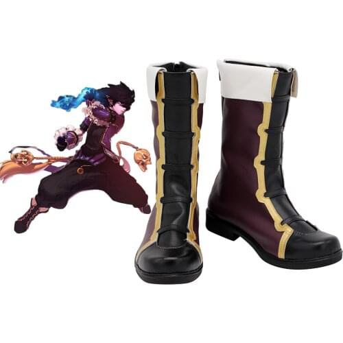 Dungeon & Fighter DNF Male Mage Cosplay Boots Leather Shoes Custom Made