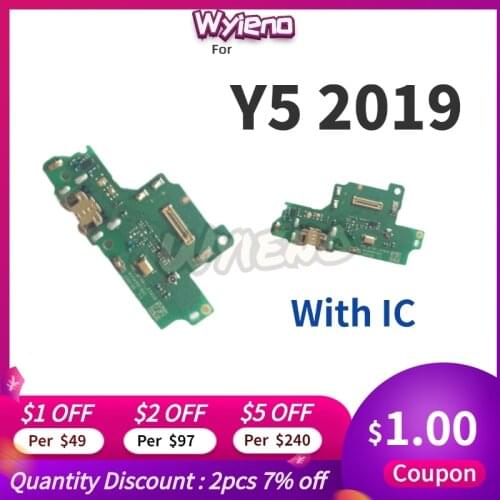 Wyieno For Huawei Y5 2019 USB Charger Port Dock Charging Plug Connector Connect Flex Cable Microphone Board +tracking