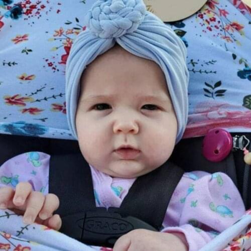 2021 New Childrens Hats Newborn Toddler Kids Baby Boy Girl Turban Cotton Beanie Hat Winter Warm Soft Cap Solid Knot Soft Wrap