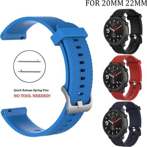 New Bump Silicone Watchband For Xiaomi Huami Amazfit Watch Wrist Strap Band For GTS Pace Stratos 20/22mm Amazfit Bip GTR 47/42mm