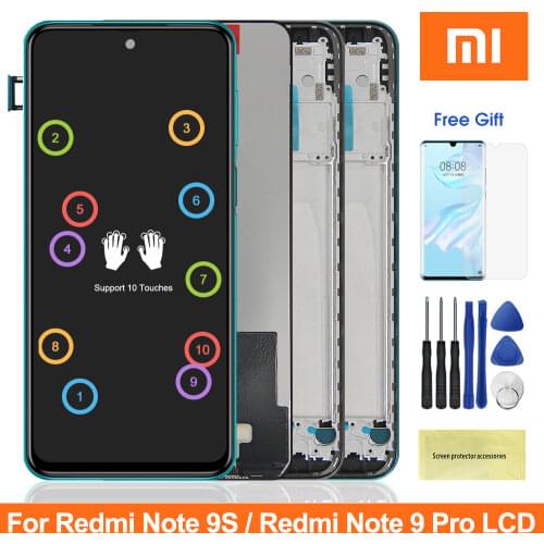 Origianl Screen For Xiaomi Redmi Note 9S Note9S LCD Display Touch Screen Digitizer Assesmbly For Redmi Note 9 Pro Note9Pro LCD