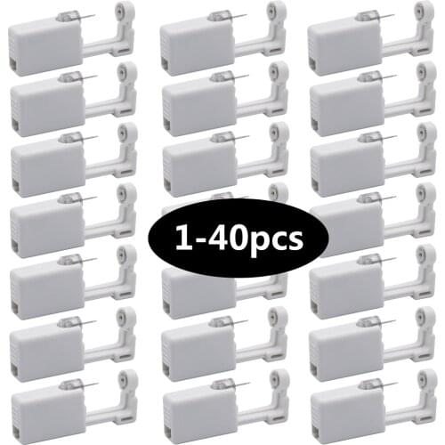 1-40pcs Disposable Ear Piercing Gun Machine Tool Kit Healthy Safety Stainless Steel Sterile Ear Tongue Nose Navel Body Piercer