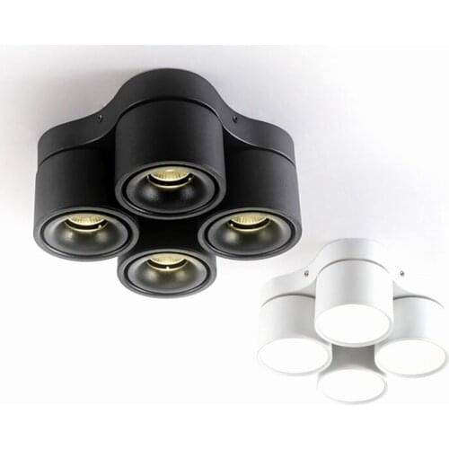 Dobrável Regulável rotativa downlights led 28w36 48 60 cob led luzes do ponto de teto AC85-265V lâmpadas de parede led iluminaç