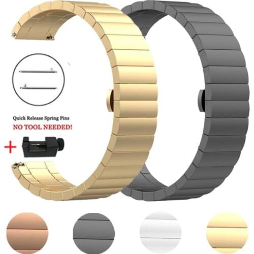 Stainless Steel Strap For Samsung Galaxy Watch Active 2 3 41mm 45mm Gear Sport/S2 S3 42mm 46mm 20mm 22mm Band Bracelet Wristband
