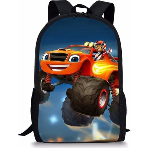 New Backpack Student Schoolbag Cartoon Blaze and the Monster Machine Printed School Bags Boys Children Bookbag Customize Satchel