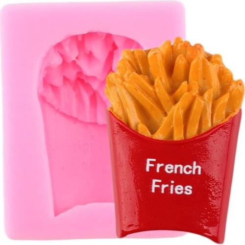 DIY French Fries Silicone Chocolate Cake Mold Fondant Cake Decorating Tools 3D Soap Resin Polymer Clay Candy Moulds