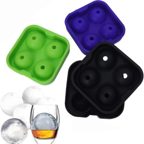 Silicone Ice Tray 4 Hole Ice Ball Ice Lattice Silicone Ice Ball Mold Custom Ice Ball Mold Bar Kitchen Accessories