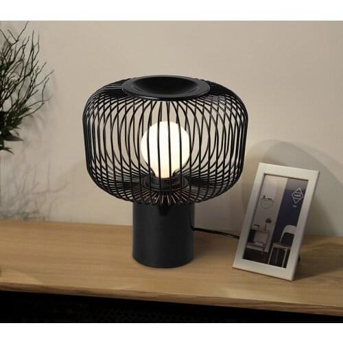 Modern Simple Iron Art Fashion Decorative Table Lamp Led E27 Black/White Lampbody Living/Model Room Bedroom Bedside Background