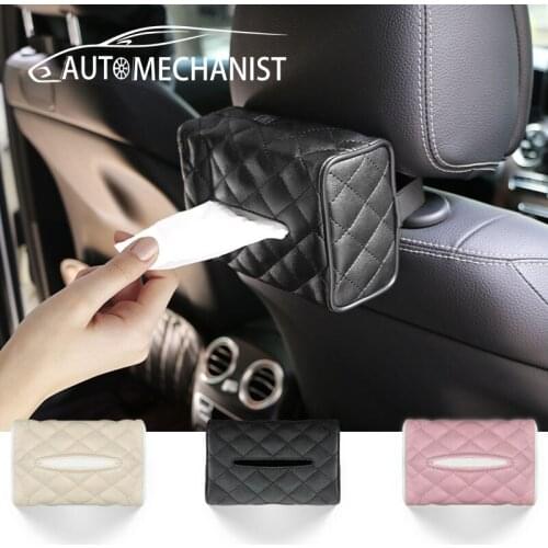 Universal Car Auto Tissue Box Cover Napkin Paper Holder Towel Dispenser For Car Back Seat Hanging Paper Holder Interior Parts