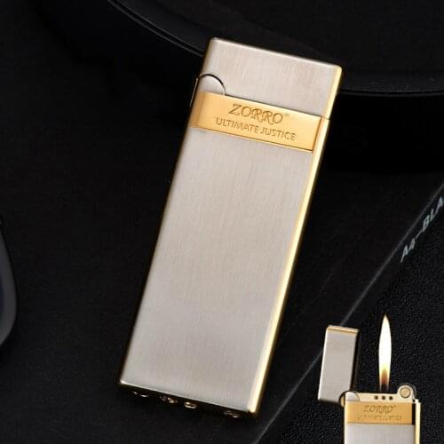 Advanced Ultra-thin Inflatable Lighter Grinding Wheel Portable Butane Gas Open Flame Metal Cigarette Lighters Boyfriend Gadget