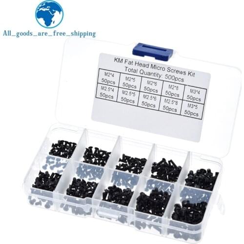 500Pcs M2 M2.5 M3 KM Screw Flat Head Phillips Screws Laptop Notebook Screws Set Kit for computer small screw