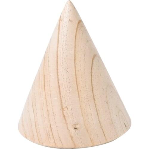 2Pcs Ring Display, Wooden Bracelet Watch Stand Holder, DIY Cone Shape Jewelry Rack - Handmade Room Counter