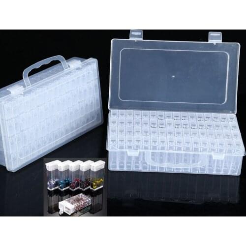 Diamond Painting Storage Box with 64 Grids Portable Bead Storage Container 5d Diamond Embroidery Accessories Tools