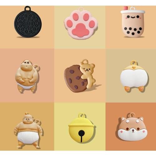 For AirTags Cover Cute Cartoon Korea Funny Dog Silicone Protection Anti-lost Protective Case for Air Tags Locator Tracker Cover
