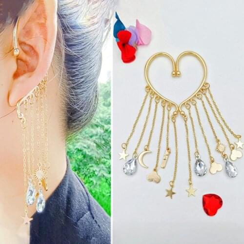 Lady 1Pc Stylish All Match Pendant No Pierced Clip Earring Women Hanging Earring No Pierced for Prom