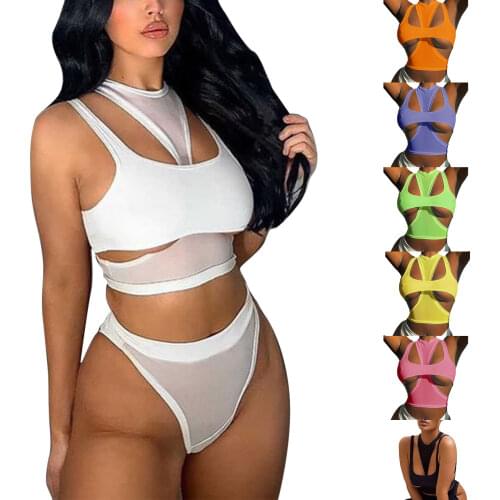 2021 Womens Summer Sexy Crop Tank Tops Trendy Sleeveless Cross Cutout Style Solid Color Camisole