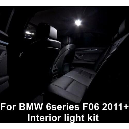 10PCS Perfect White Error Free Canbus LED bulb interior map dome light Kit for BMW 6series F06 2011+ 640i 650i M6 Ceiling light