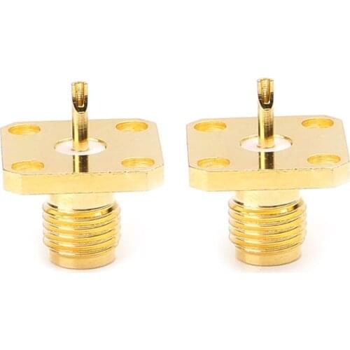 10pcs SMA Female Chassis Panel Mount 4 Hole Post Terminal RF Connector Coaxial Adaptor 5mm