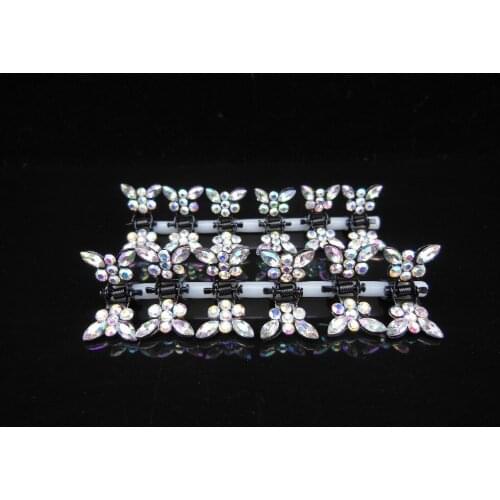 120 Pcs White Butterfly Crystal Flower Mini Hair Claw Clamp Hair Clip Hair Pins