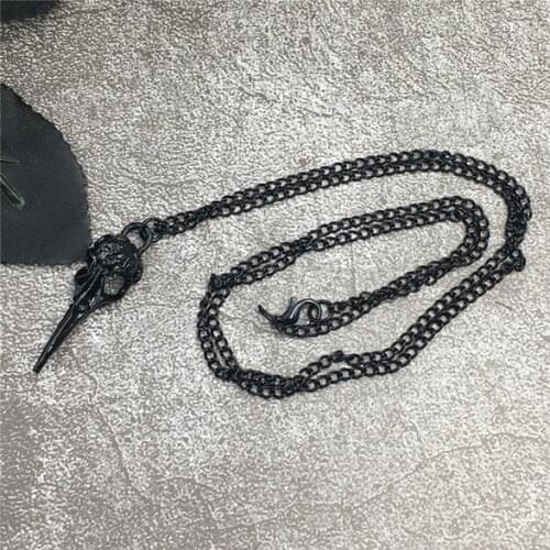 2021 trend fashion Skull Raven Pendant Necklace, Black Crow, Gothic Necklace, Witch Necklace creative jewelry birthday Gift