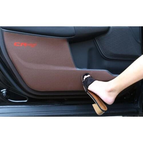 4 Pcs 2 Colors For Honda CRV 2017 Leather Car Anti Kick Pad Car Door Guard Plate Cover Trim Decoration Car Styling Accessories