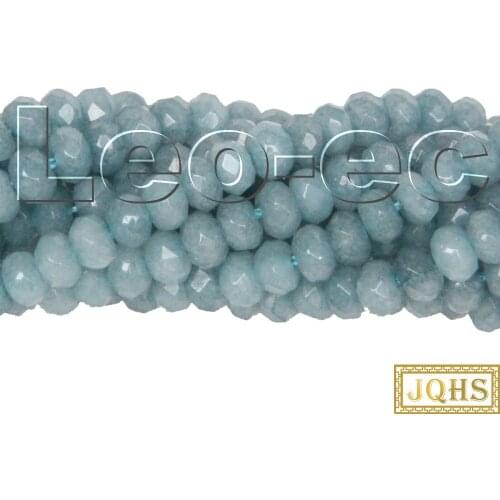 5psc 2X4mm natural Faceted Rondelle Natural Blue Aquamarine Gems Loose Beads for Jewelry Making Strand v1714