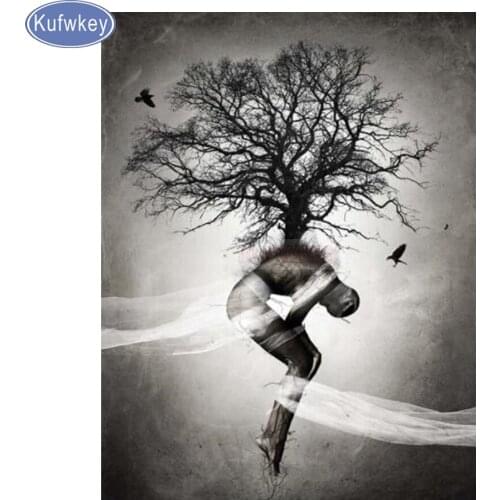 5d round square rhinestone embroidery"abstract people fantasy Plant tree"home decoration diamond painting mosaic diamond picture