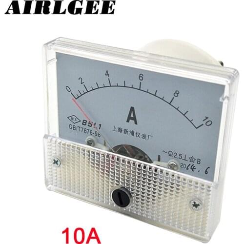85L1 AC 0-10A Class 2.5 Analog Ammeter Current Panel Meter Gauge Tool