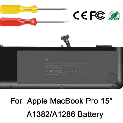 77.5Wh A1382 Battery for MacBook Pro 15 inch A1286 (only for Early 2011, Late 2011, Mid 2012),MC721LL/A MC723LL