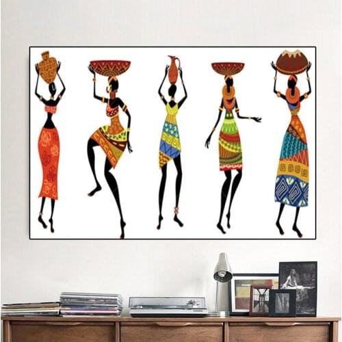 5D Diy Diamond Embroidery African Women In Traditional Dress Cross Stitch Kits Round Square Drill Picture Of RhinestoneZP-2916