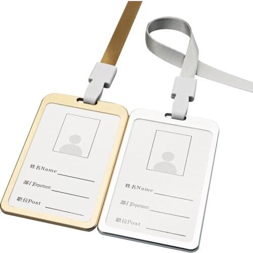 New Arrival Aluminum Alloy Metal Vertical ID Badge Holder Bank Credit Card Bus Cards Case Cover Holders Office School Stationery