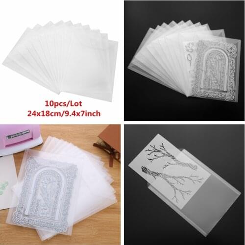 Bigger Stamp&Die Storage Pokets 10Pcs/Set PVC Plastiv Sheet Transparent Large Storage Pockets For Dies Stamps Collection 18x24cm