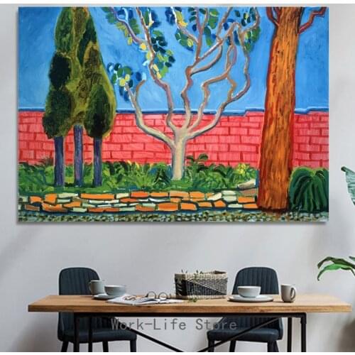 David Hockney Guest House Wall Large Canvas Painting Poster Wall Art Giclee Print For Living Room,Bedroom Landscape Pictures
