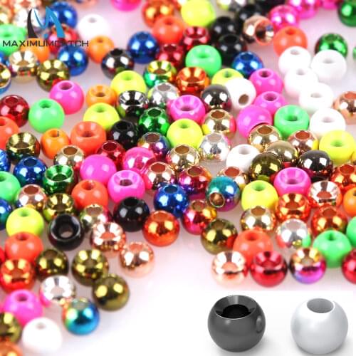 Maximumcatch Fly Tying Beads 25 Pieces 2.0/2.4/2.8/3.3/3.8/4.6mm Tungsten Nymph Ball Beads Fly Tying Material