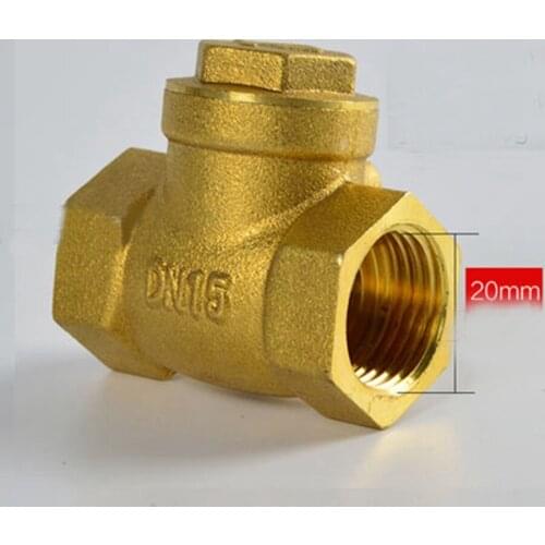 DN15 G1/2" BSPP Female Thread Brass Swing Check Valve One Way Thickneess 3.3mm Length 44mm