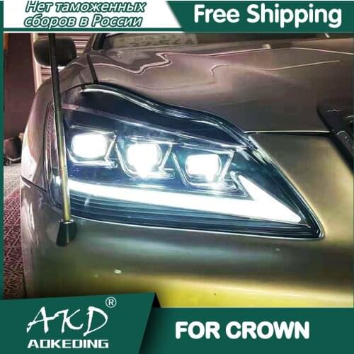 For Car TOYOTA CROWN 2005-2009 Headlights DRL Day Running Light LED Bi Xenon Bulb Fog Lights Car Accessory CROWN Head Lamp