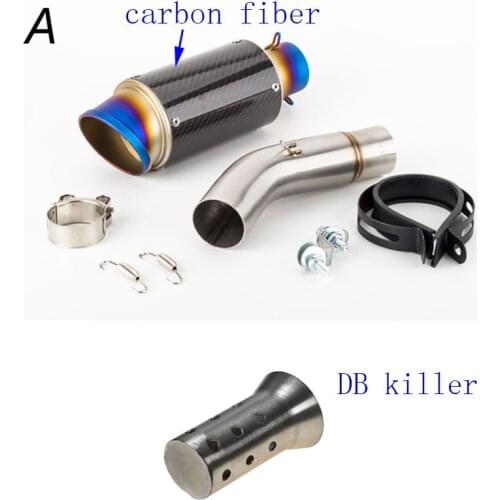 Motorcycle Exhaust And Middle Link Pipe Escape Moto Carbon Fiber Muffler For GSR750 2011-2016 ,GSX-S750 2015-2016