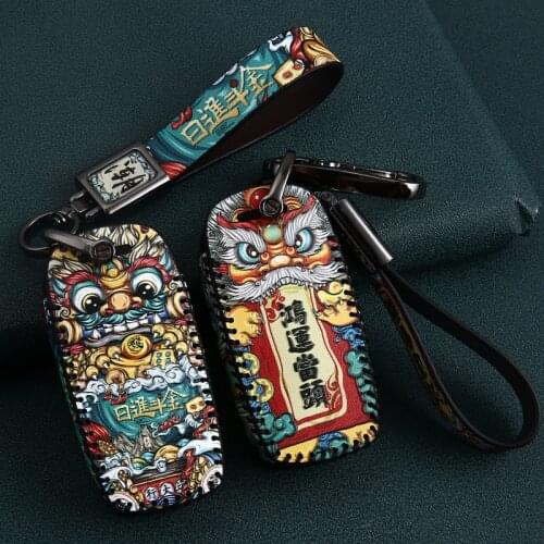 Leather Car Key Case Cover for SUZUKI Swift Sport SX4 SCORSS grand vitara smart keyless