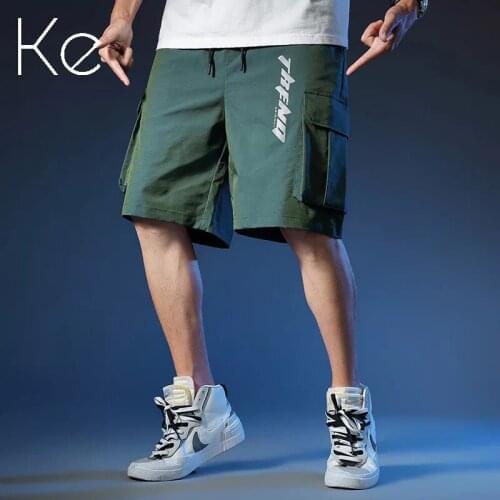 KE summer new mens shorts casual fashion five-point pants trend pants loose sports beach shorts
