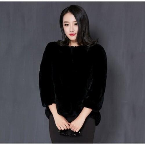 Furs Rabbit Rex Coats Short Thick Warm Overcoat Faux Fur Coat Women Korea Design Fur Coat Pink Plus Size 4XL 5XL WXF037