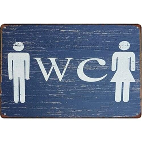 Metal Tin Sign WC Toilet Decor Bar Pub Home Vintage Retro Poster 20cm*30cm