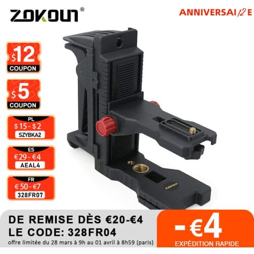 Adjustable Strong Magnetic Laser Level Bracket Wall Mounted L-Bracket with Clip Holder Hanger 1/4" Threaded Stand Support