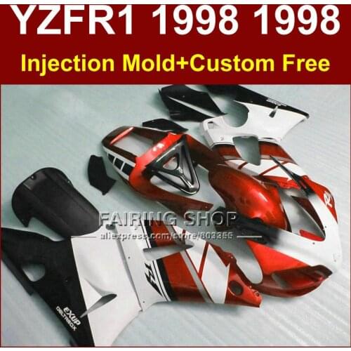 FR7G New red white fairings kit for YAMAHA YZF R1 YZF1000 98 99 R1 custom fairing set YZF R1 1998 1999 U8TB