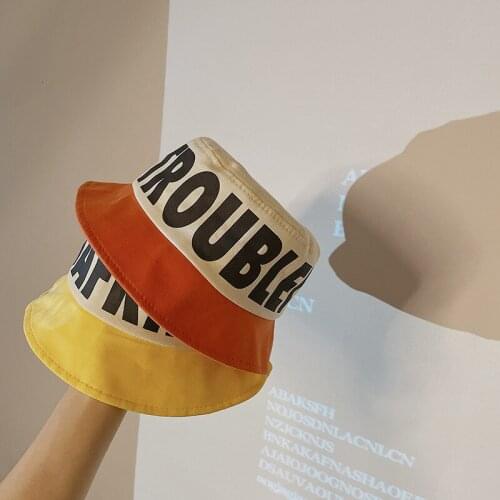 New Toddler Baby Bucket Hats Autumn Winter Hip-Hop Trend Letters Boys Girls Basin Hat Personality Kids Fisherman Caps 2-5 Years