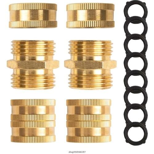 Garden Hose Adapter 3/4" Solid Brass Hose Connectors and Hose Ends Male to Male Female to Female Brass Connector au16 wholesales