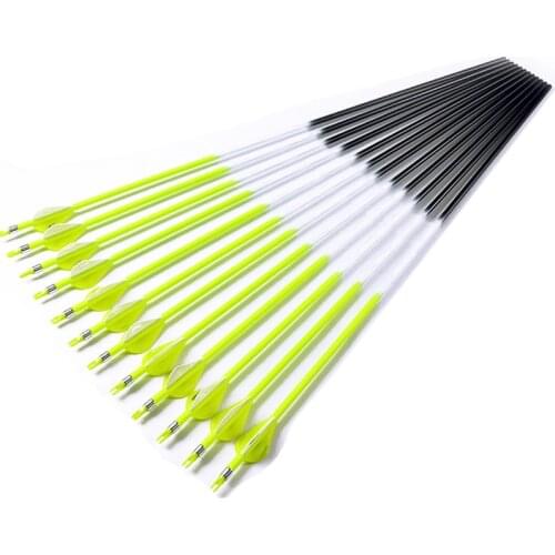 Pinals Spine 300 340 400 500 600 Archery Arrows Carbon Shaft Vanes Points for Compound Recurve Bow Hunting Target