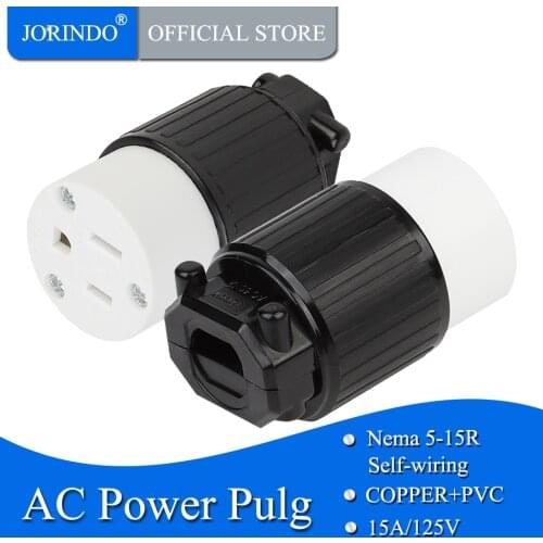 JORINDO NEMA 5-15R American Industrial socket , American standard self-wiring socket removable 15A/125v