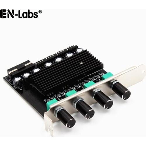 PC Cooler Radiator 4 5 Ways 3pin 4pin Fan Speed Temperature Controller w/PCI Cover,12V 1A Case Fan 3A DDC D5 Water Pump Control