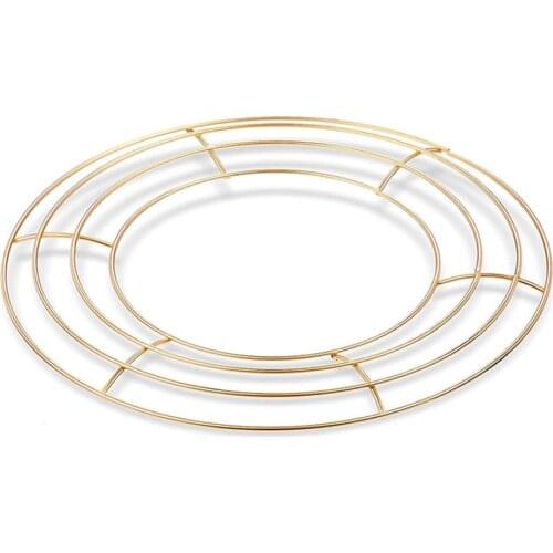 Frame Decorative Wreath Loop Circle Ring Garland Hoop Artificial Flowers Crafts Hanging DIY Decoration Metal Party Wire Form